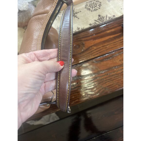 Dooney & Bourke Samba Hobo Bag Saddle Carmel Brown Pebble Leather Bag Purse Lock - Picture 11 of 16